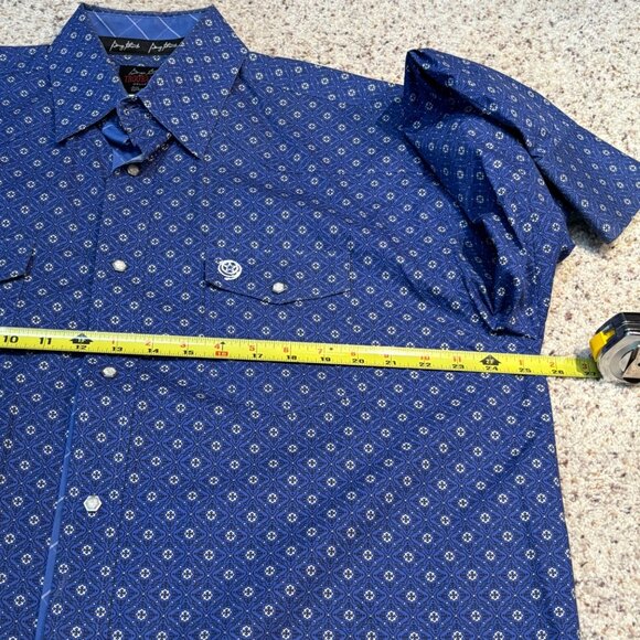 Wrangler George Strait Mens Troubadour Western Shirt Long Sleeve Blue Size Large - Picture 7 of 11